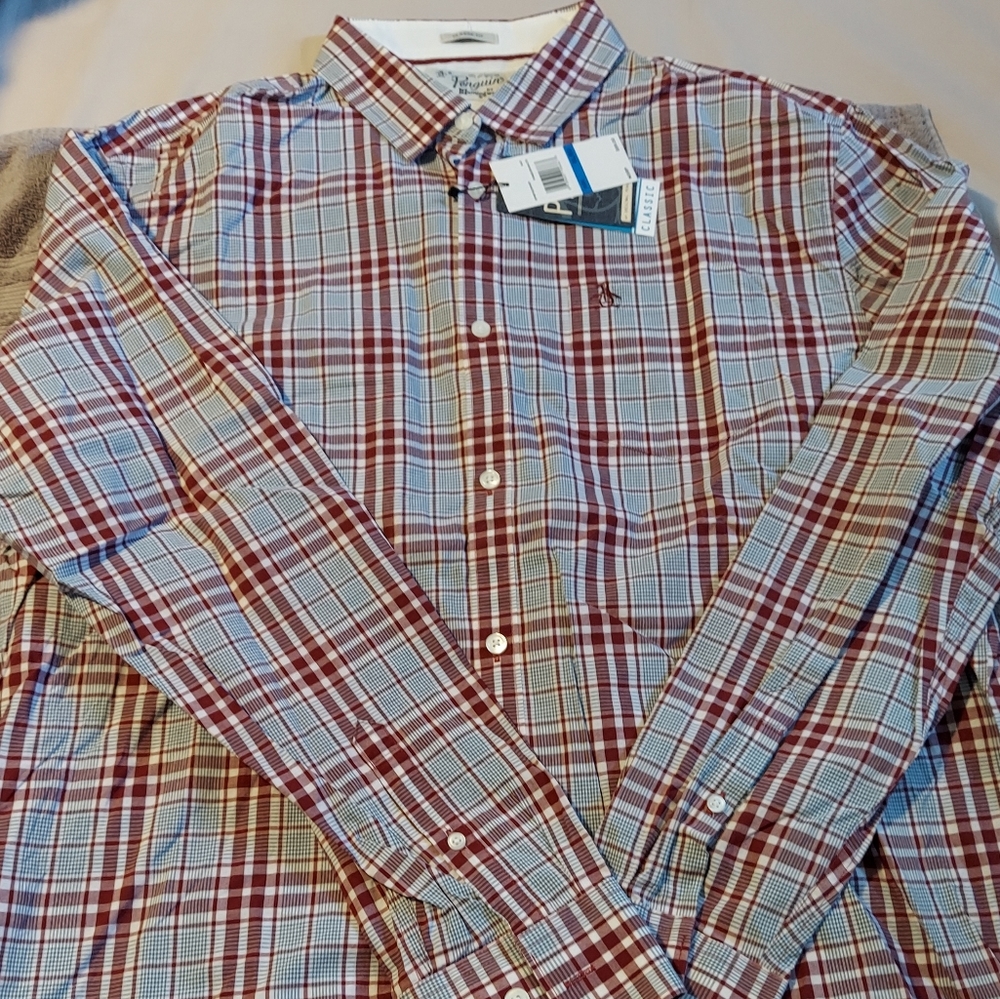 Original Penguin Men's XL Plaid Button Down Shirt